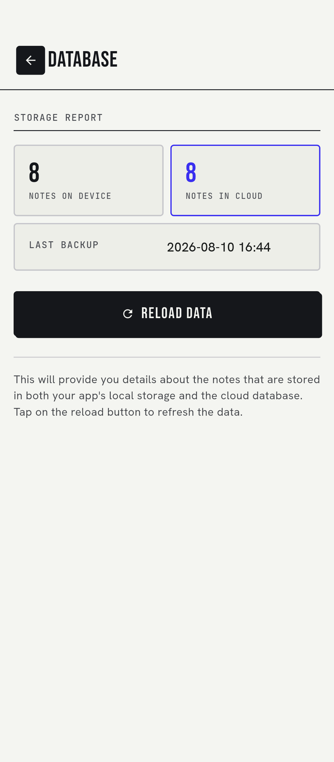 Database stats